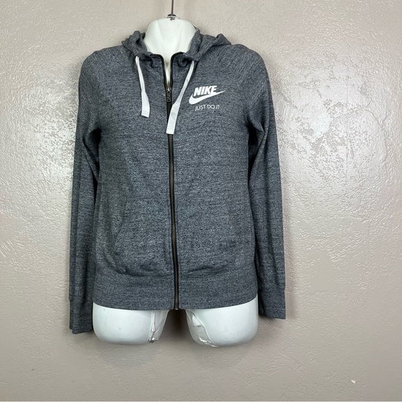 Vintage Nike Jacket Womens Size small Gray‎ Full Zip Hooded Long Sleeve 90’s - Picture 1 of 13